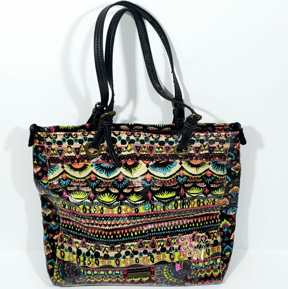 Sakroots Elephant Tote Purse Coated Canvas